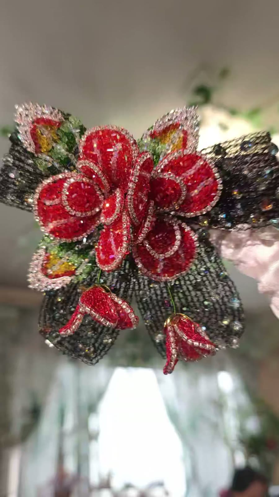 Rose Rhinestone Hair Clip Headband