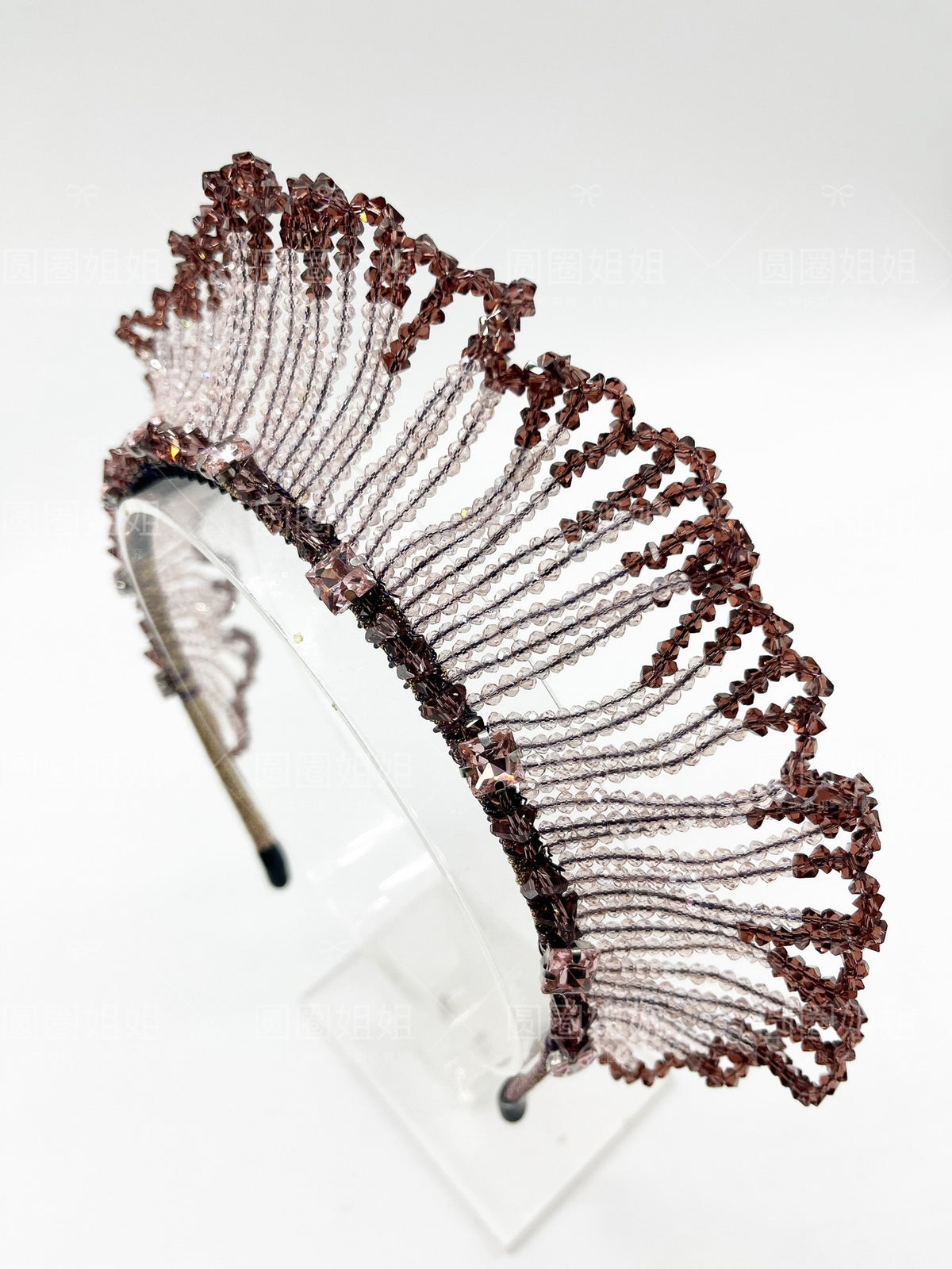 Crystal Beaded Fan Shape Headband Hair Accessory