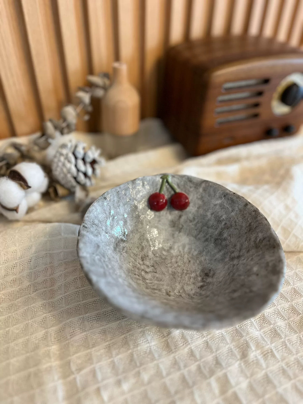 Handmade Ceramic Cherry Bowl 380 ml