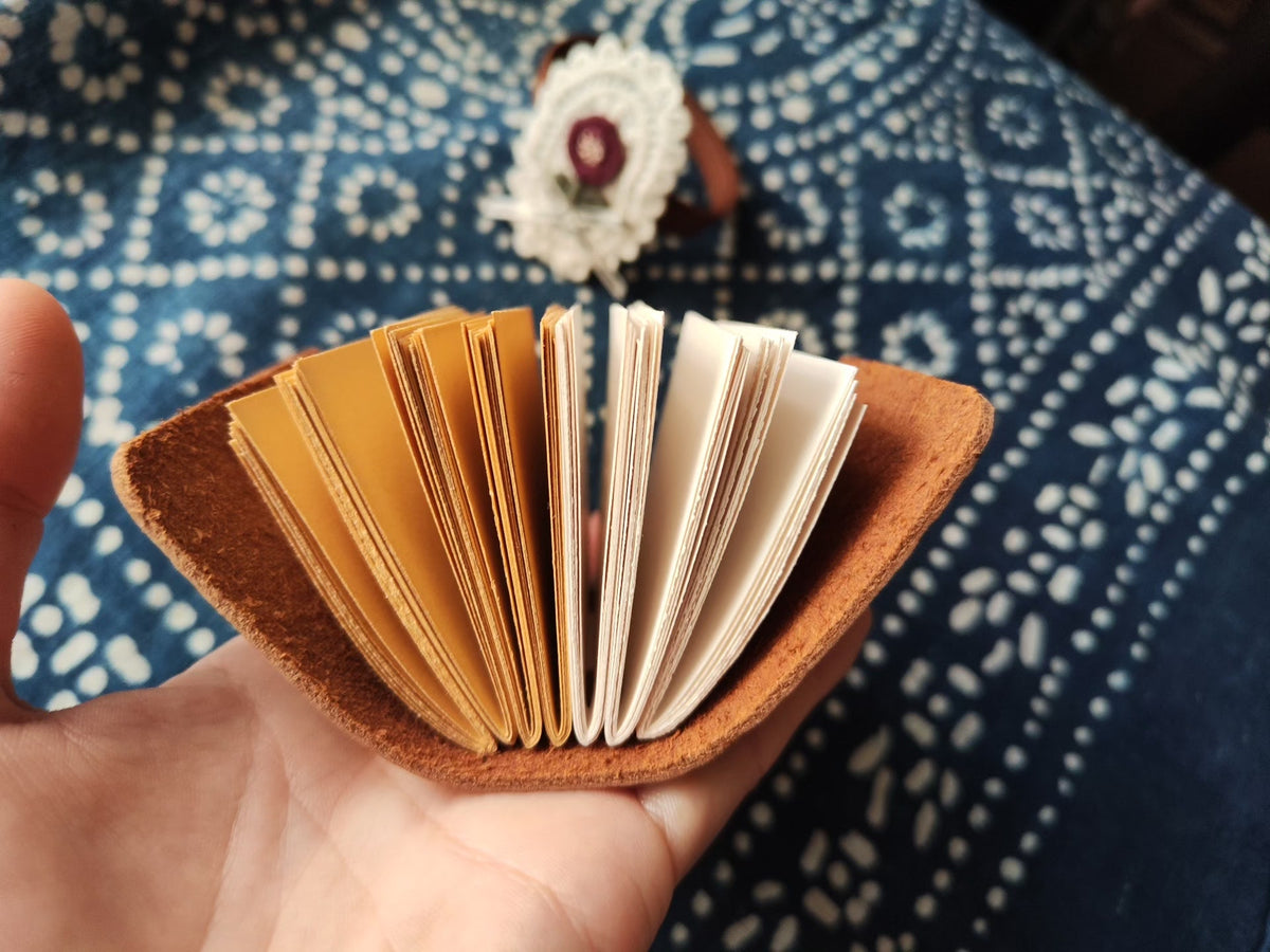 Vintage Leather Journal with Rose Applique