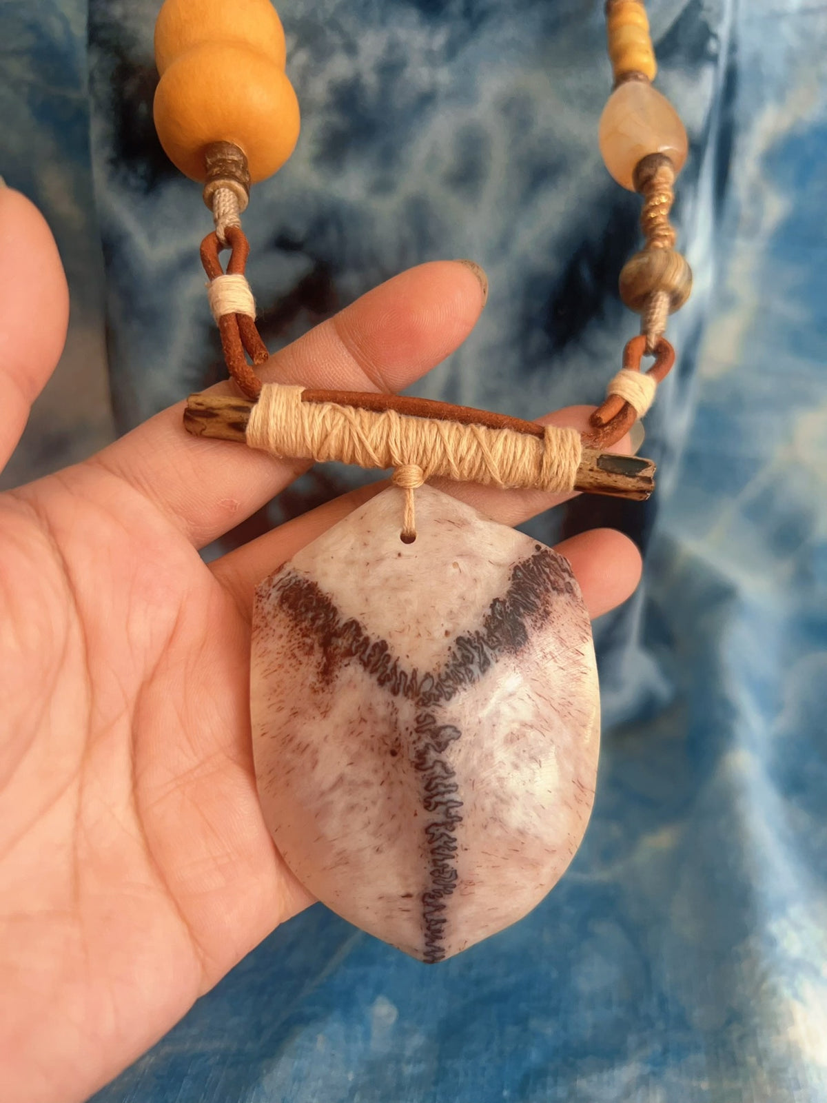 Handcrafted Deer Skull Bone Necklace
