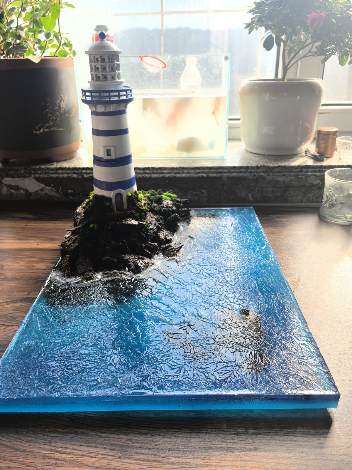 Handmade Lighthouse Ocean Scene Decor