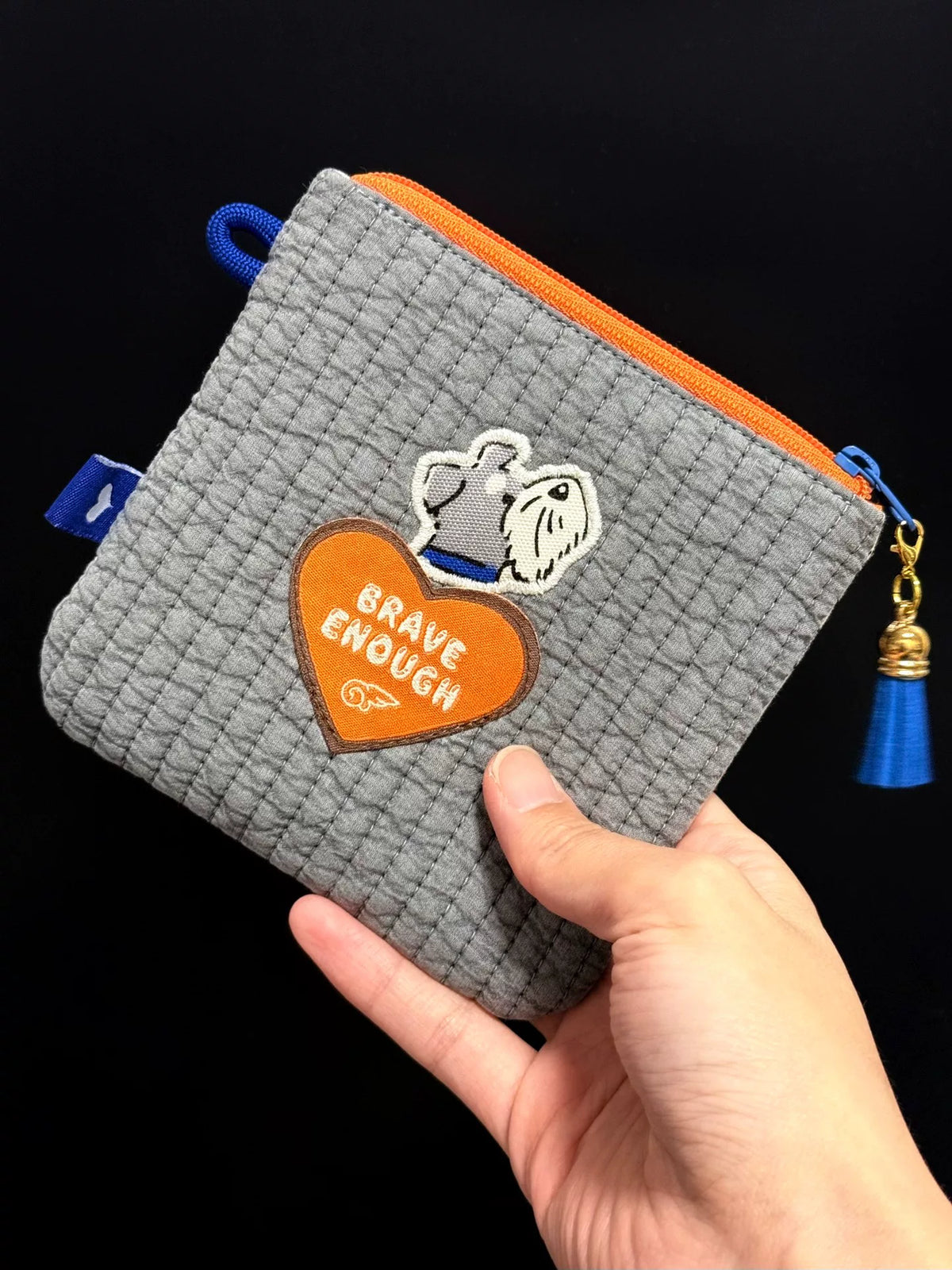 Schnauzer Print Flat Zipper Pouch