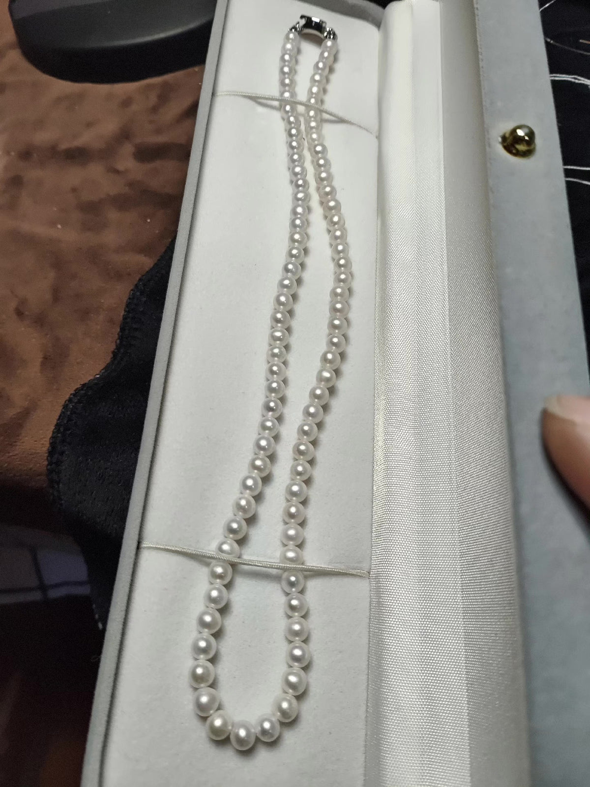 Bijna ronde zoetwaterparel ketting 3mm