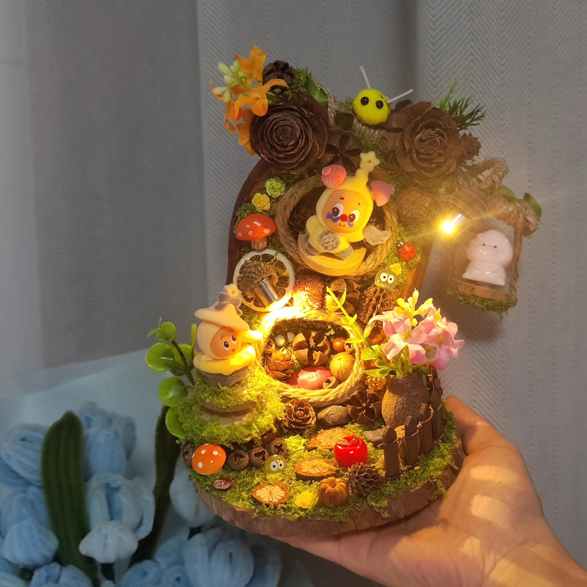 Star Person Bean Pod Diorama with LED Light