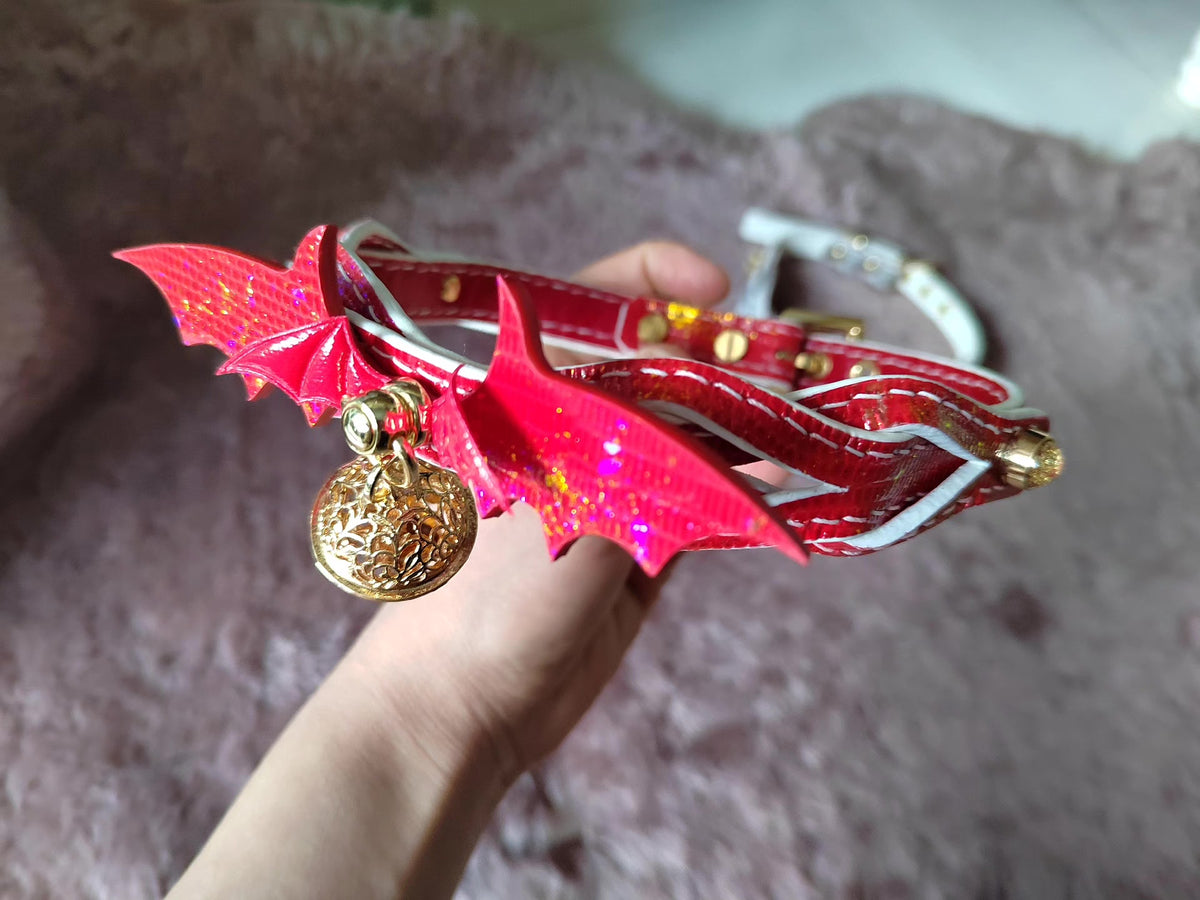 Red Lizard Leather Woven Choker Collar