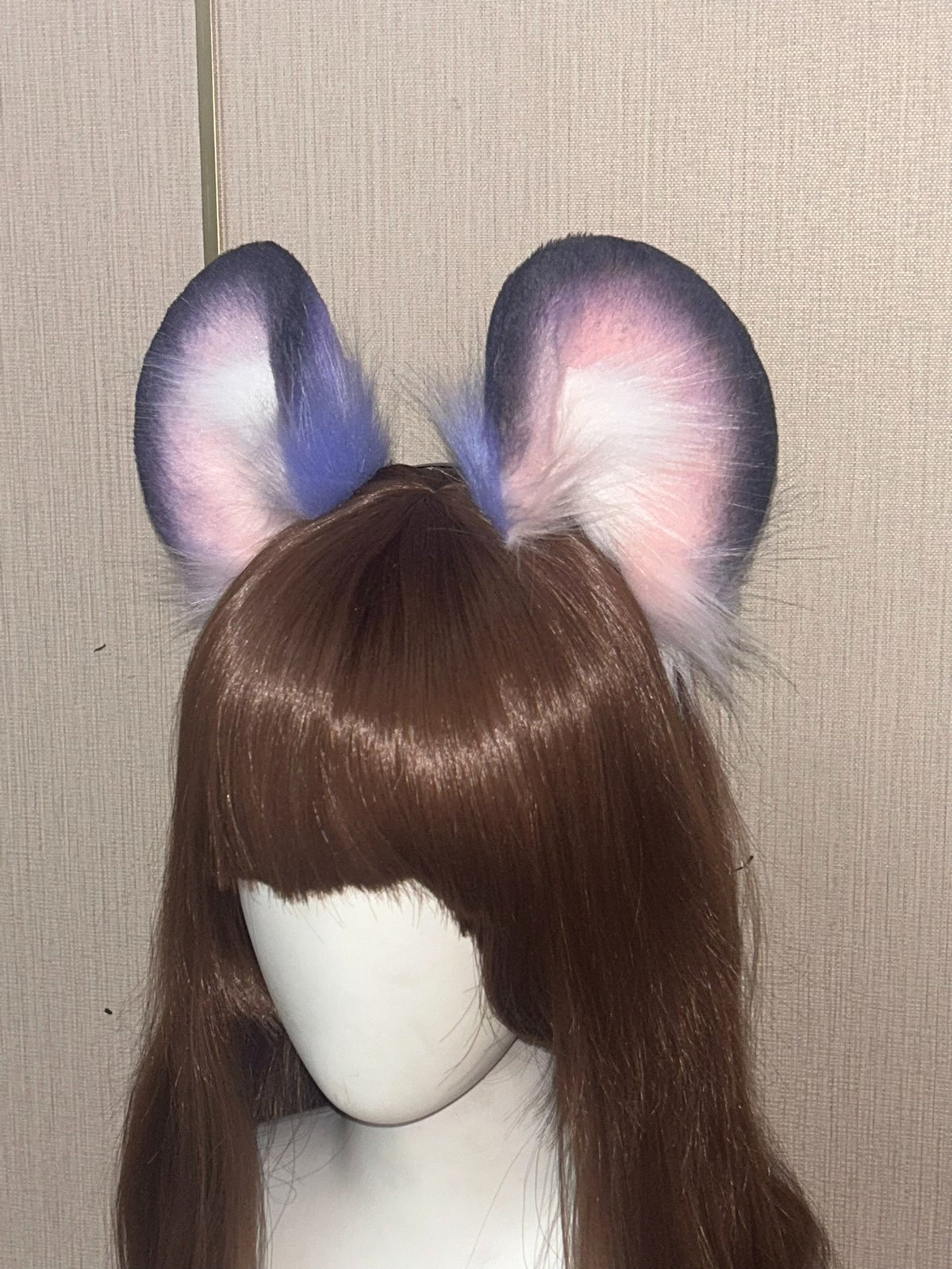 Arknights Lutu Cosplay-Ohren mit Farbverlauf aus synthetischem Kunstfell