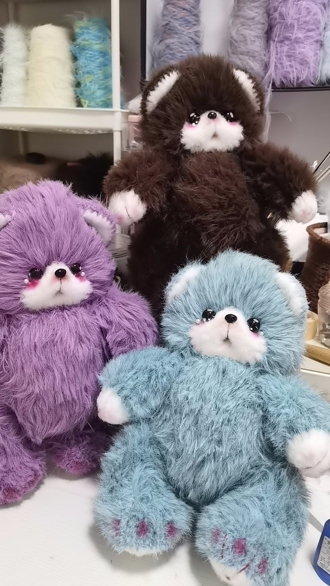 Shaggy Knitted Bear Plush Toy