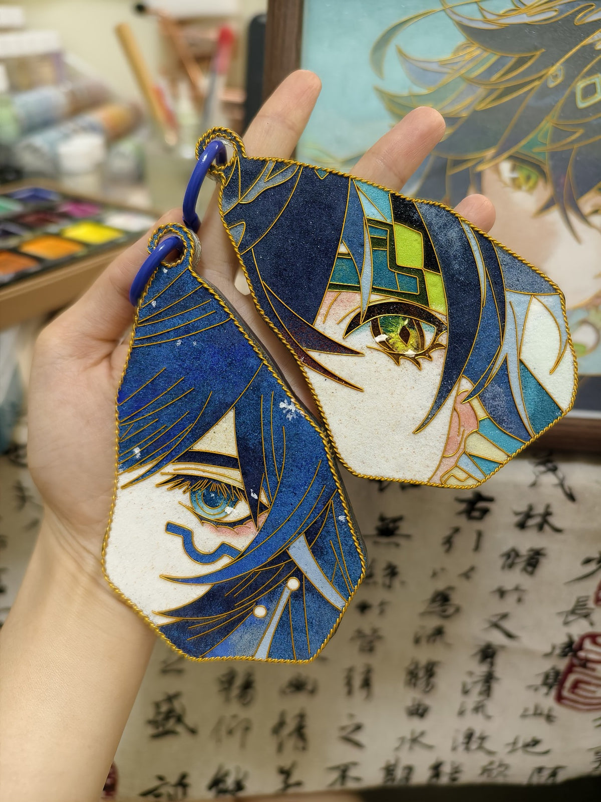 Cloisonne Anime Character Keychain Pendant