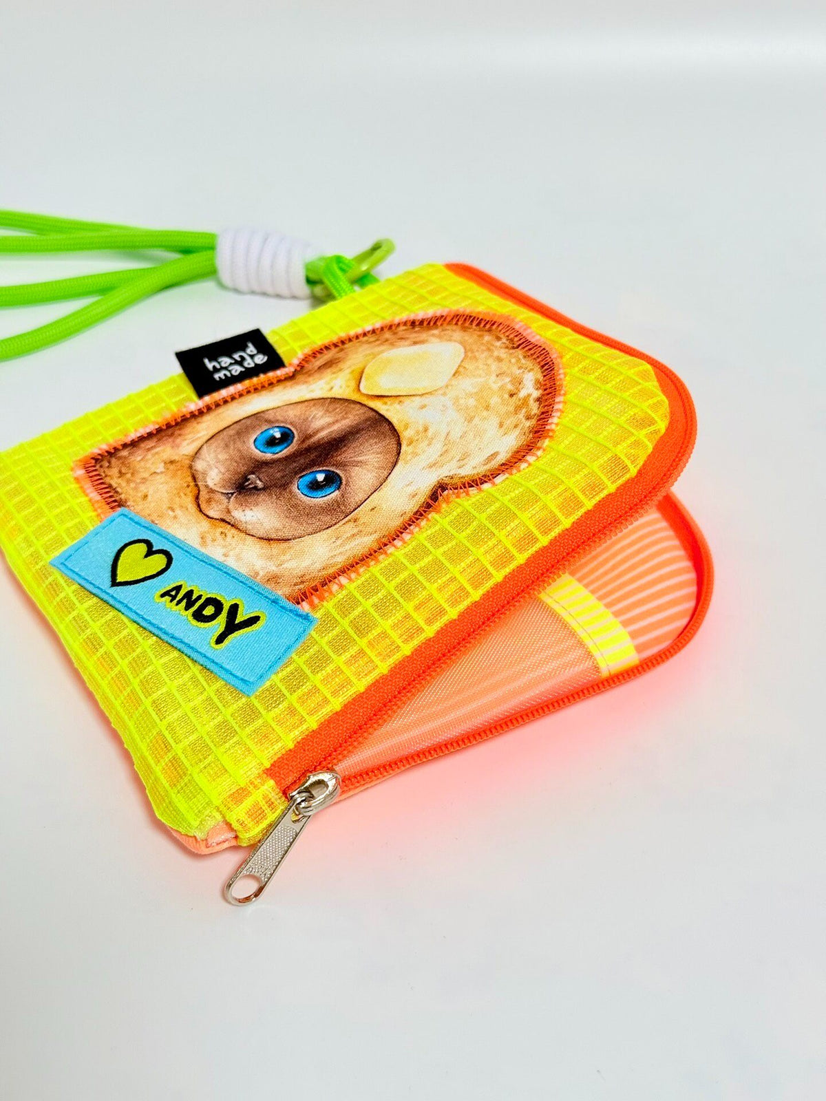 L-Shaped Storage Pouch 12cm Cat Toast Design