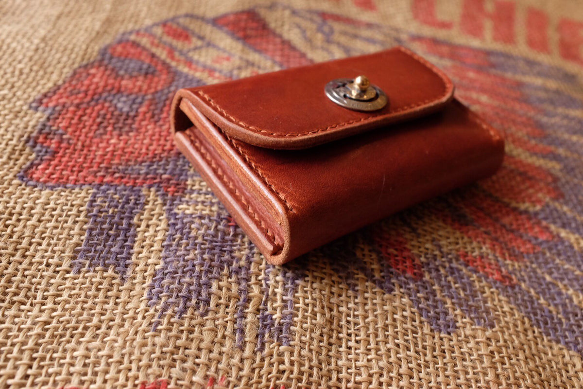 Horween Leather Wallet with Coin Button