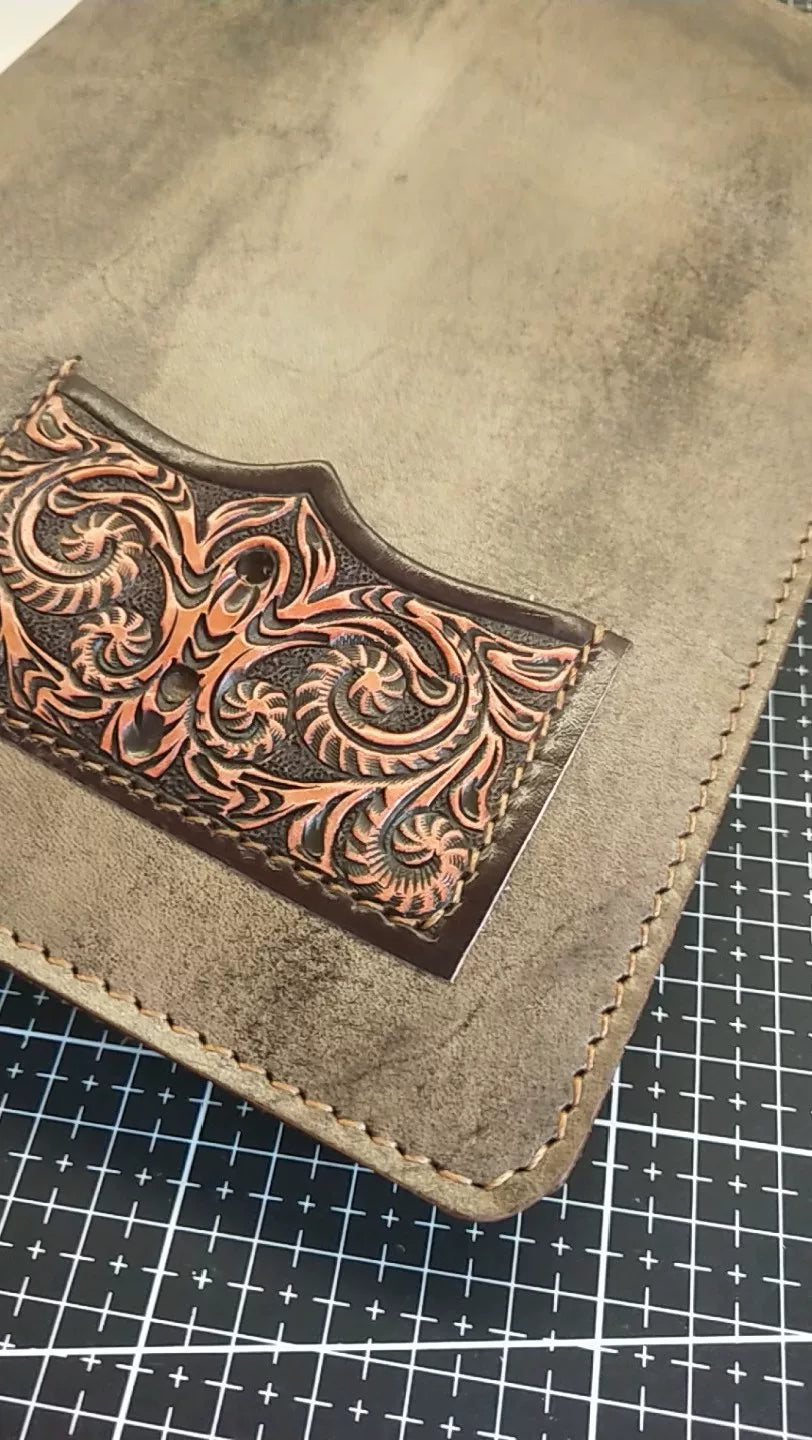 Vintage Grijs Leren A5 Journalhoees