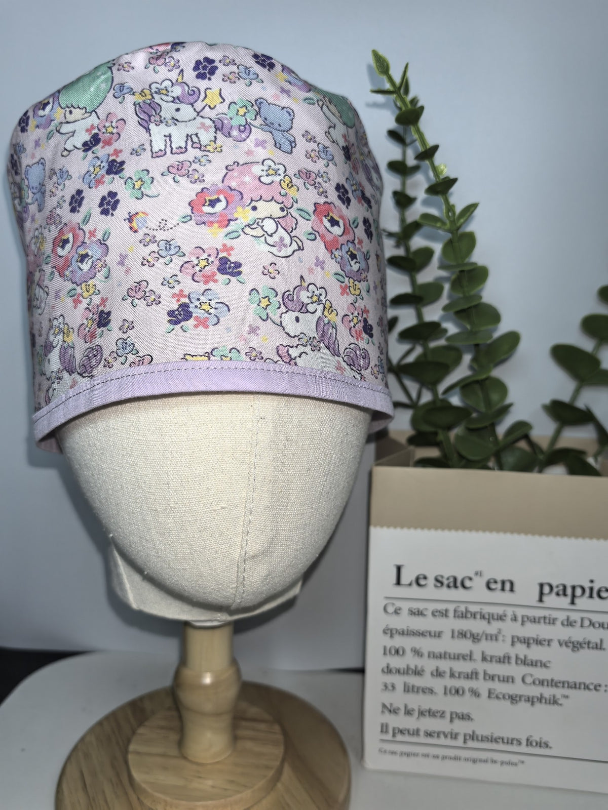 Cotton Unicorn Print Medical Cap