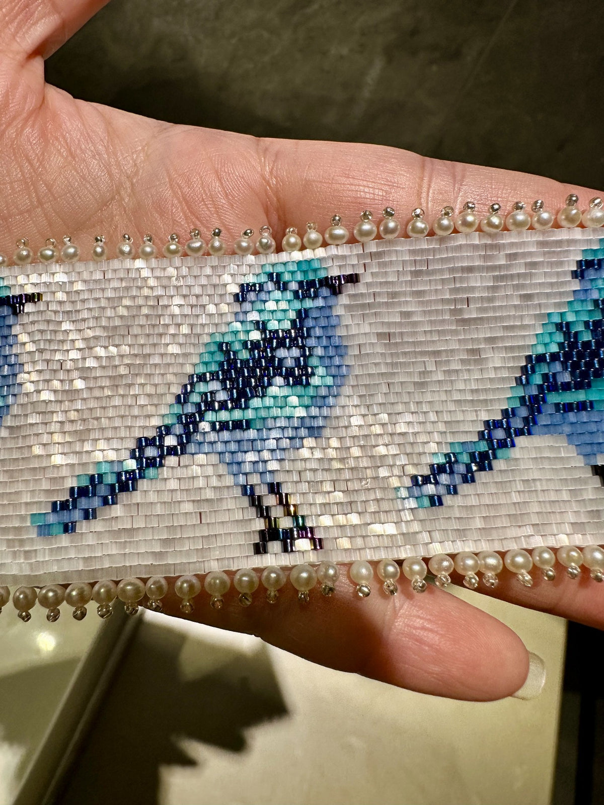 Blue Bird Beaded Wrist Chain