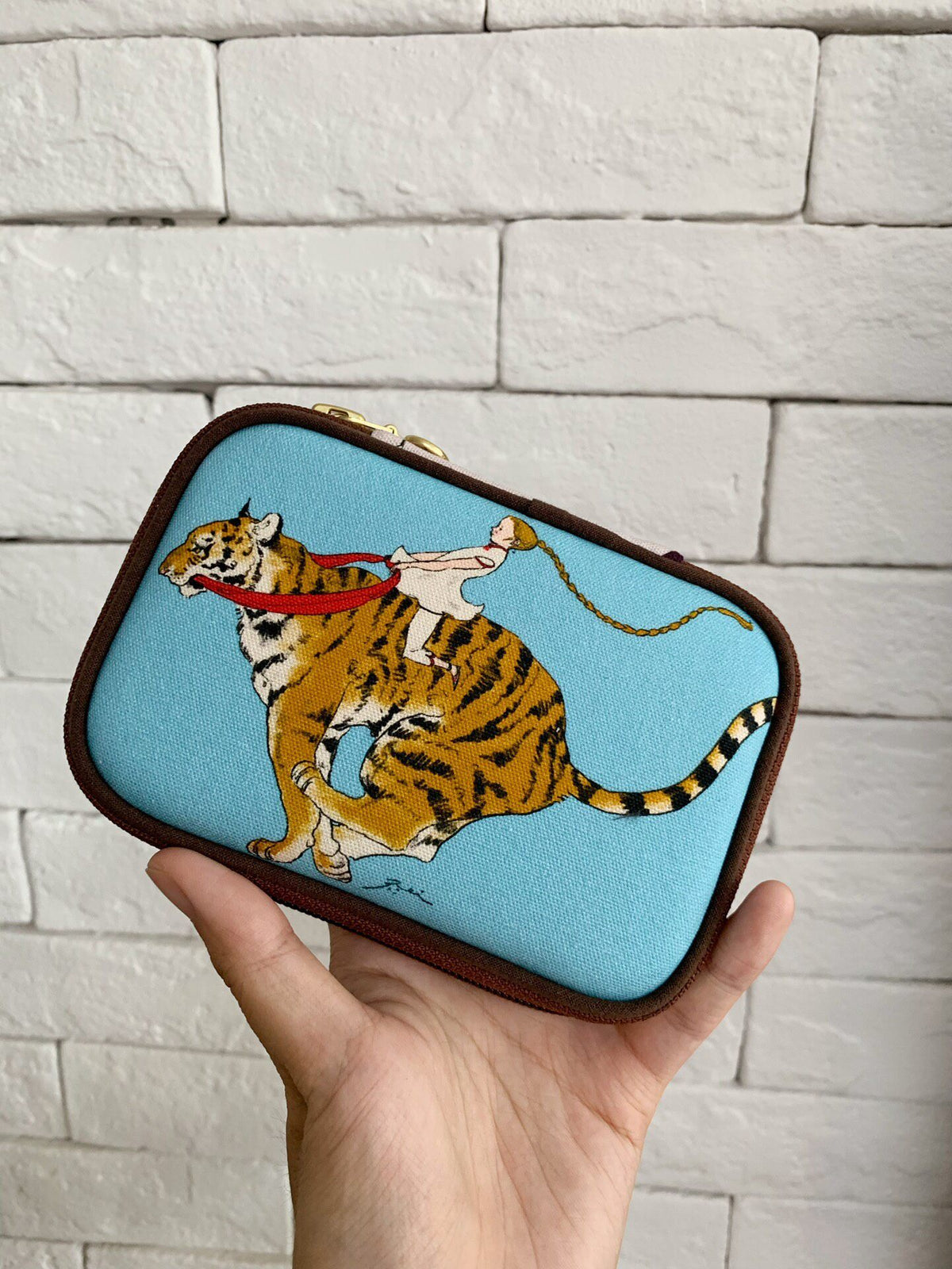 Zippered Organizer Case with Illustrated Panels