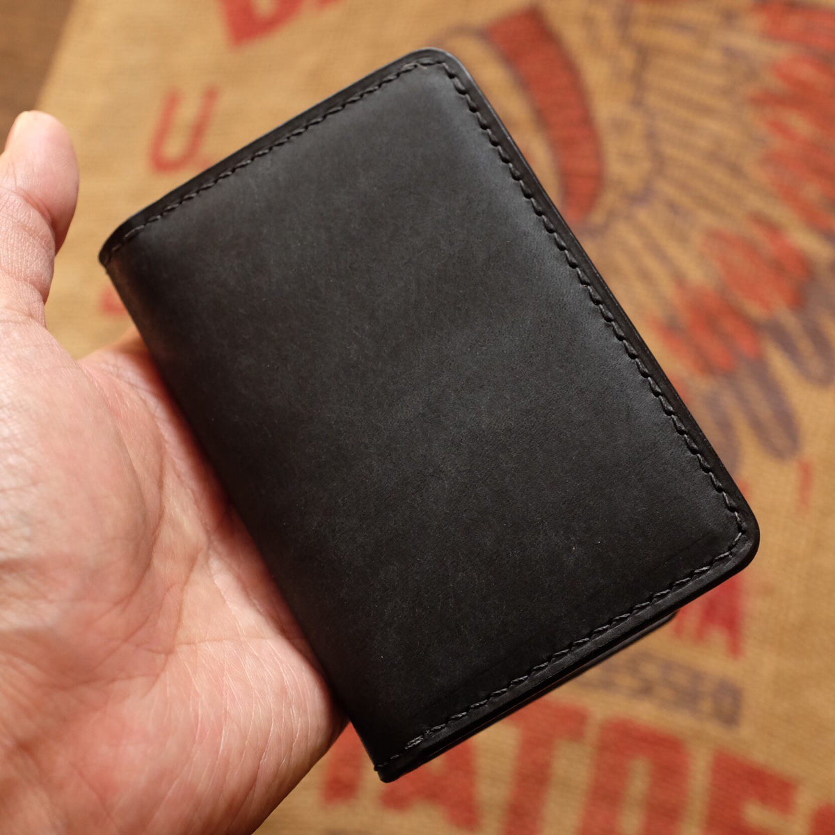 Black Pueblo Leather Card Holder Wallet