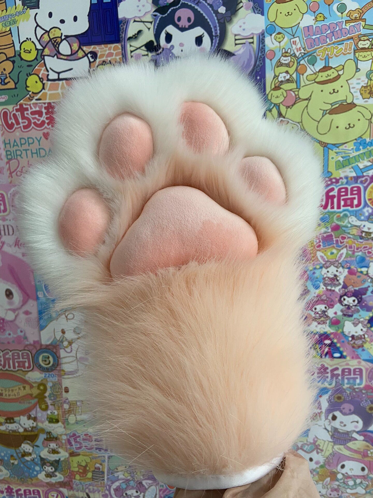 Plush Animal Paw Gloves with Squeaker