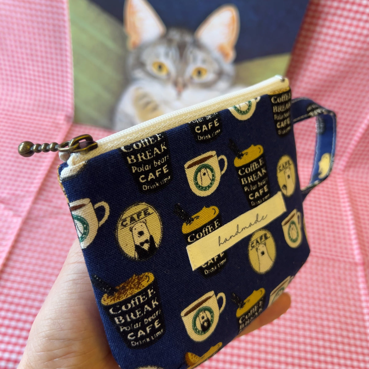Pochette de rangement en toile marine style japonais