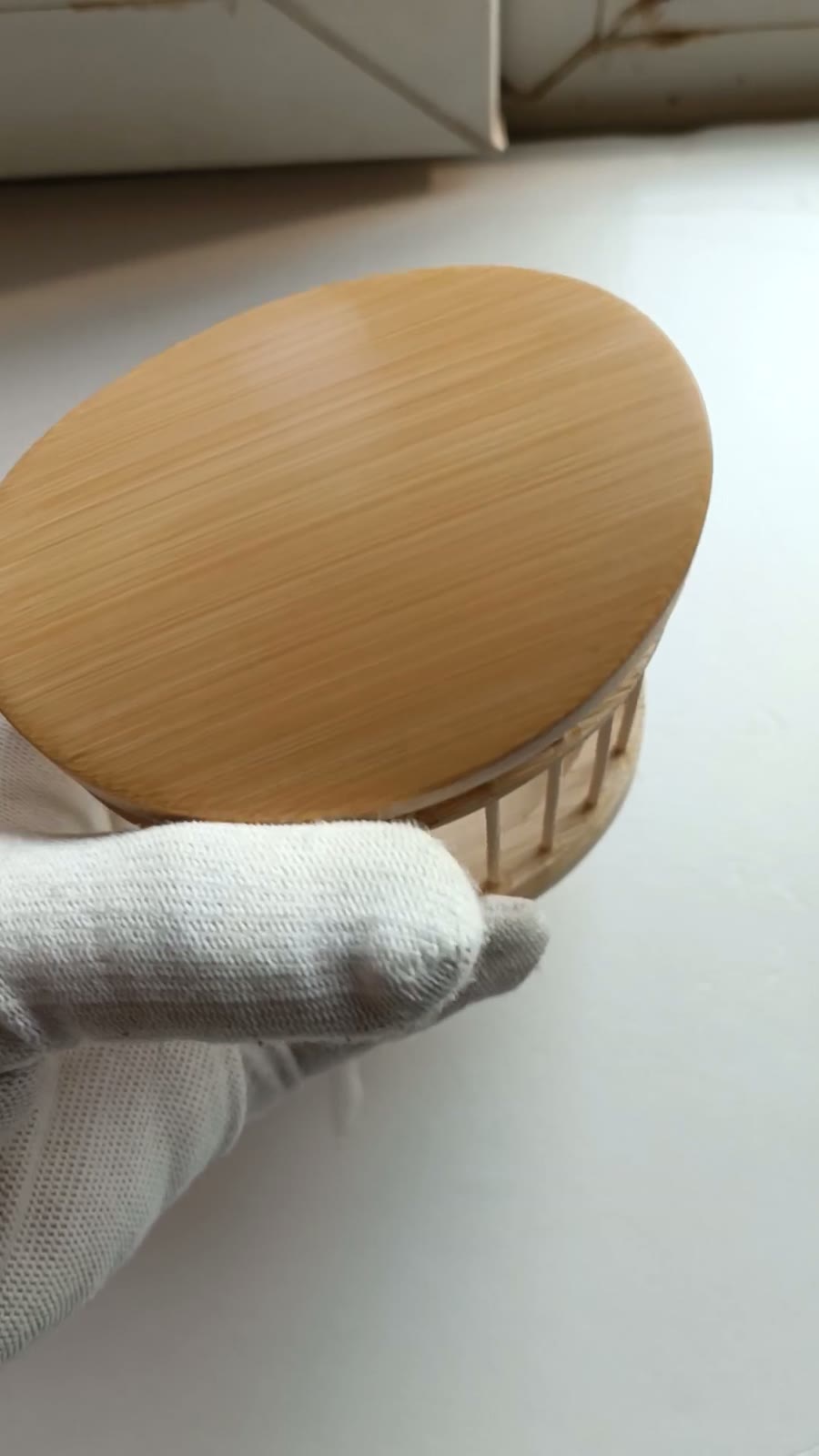 Large Oval Katydid Cage Handcrafted Bamboo