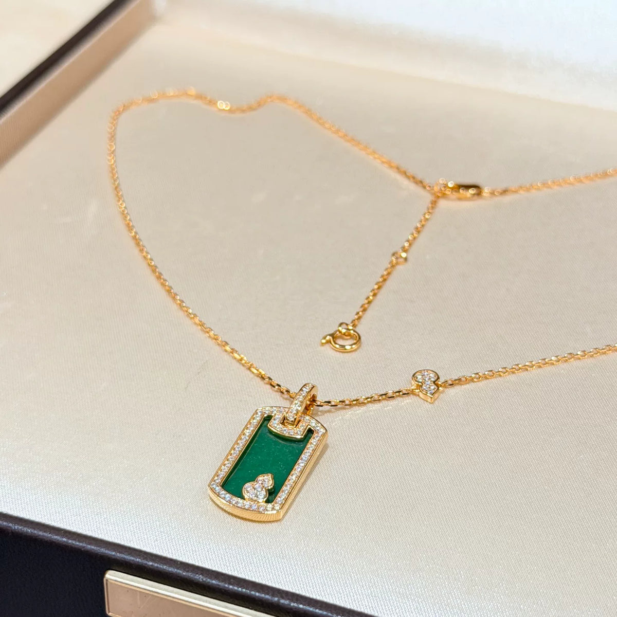 Collana Argento S925 Verde Zucca Wu Shi Pai