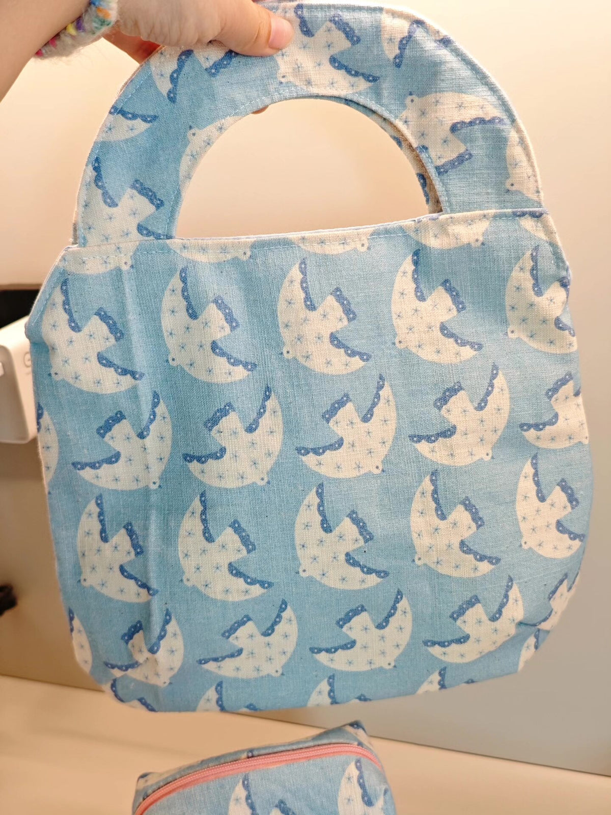 Handmade Fabric Bag Set Blue Bird