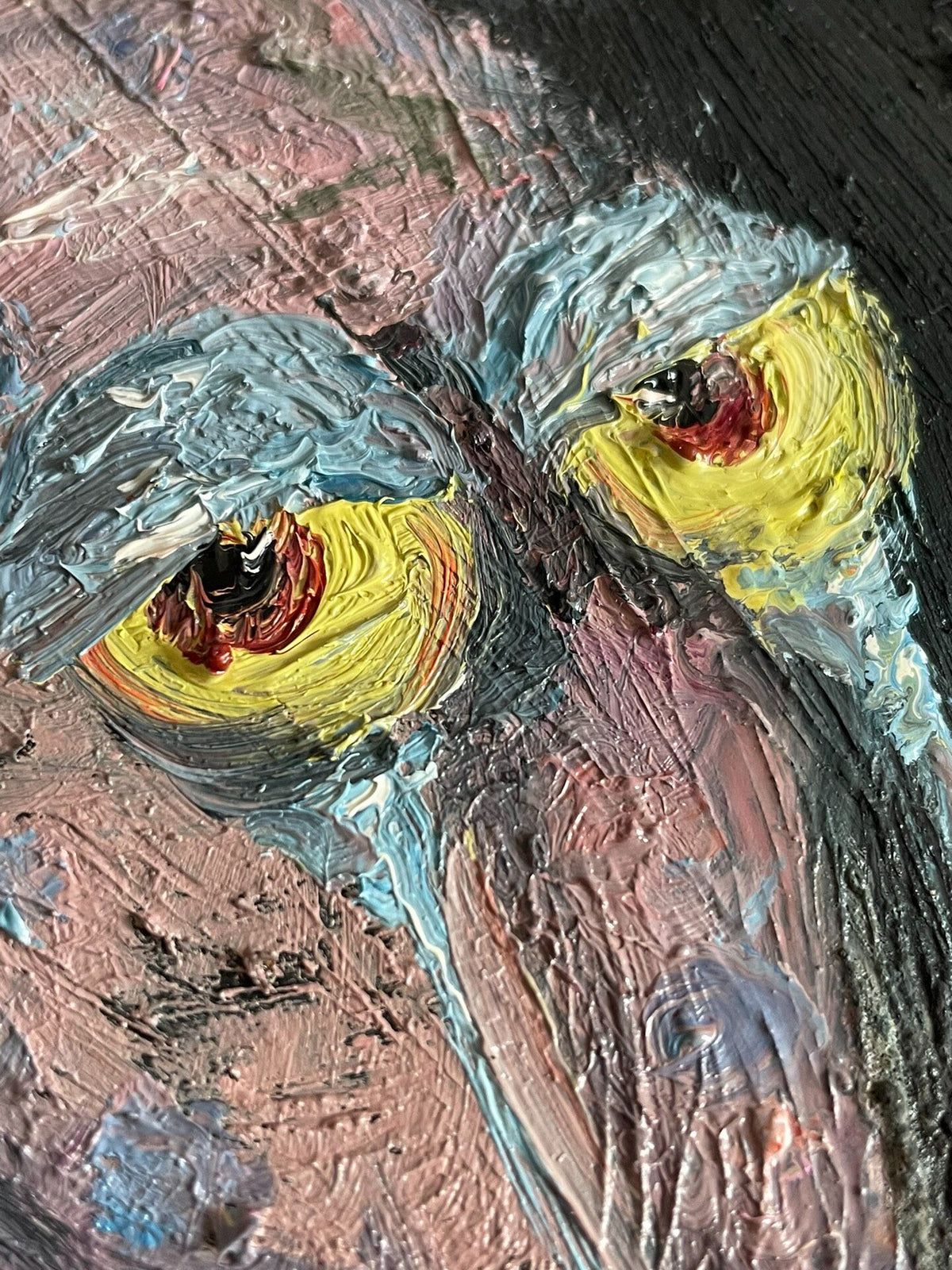 Hand Painted Dark Snail Oil Painting 8 Inch