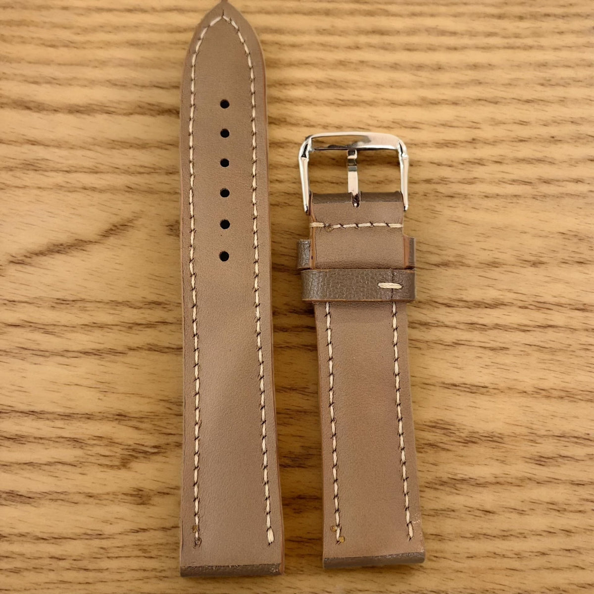 Handmade Sheepskin Leather Watch Strap Taupe