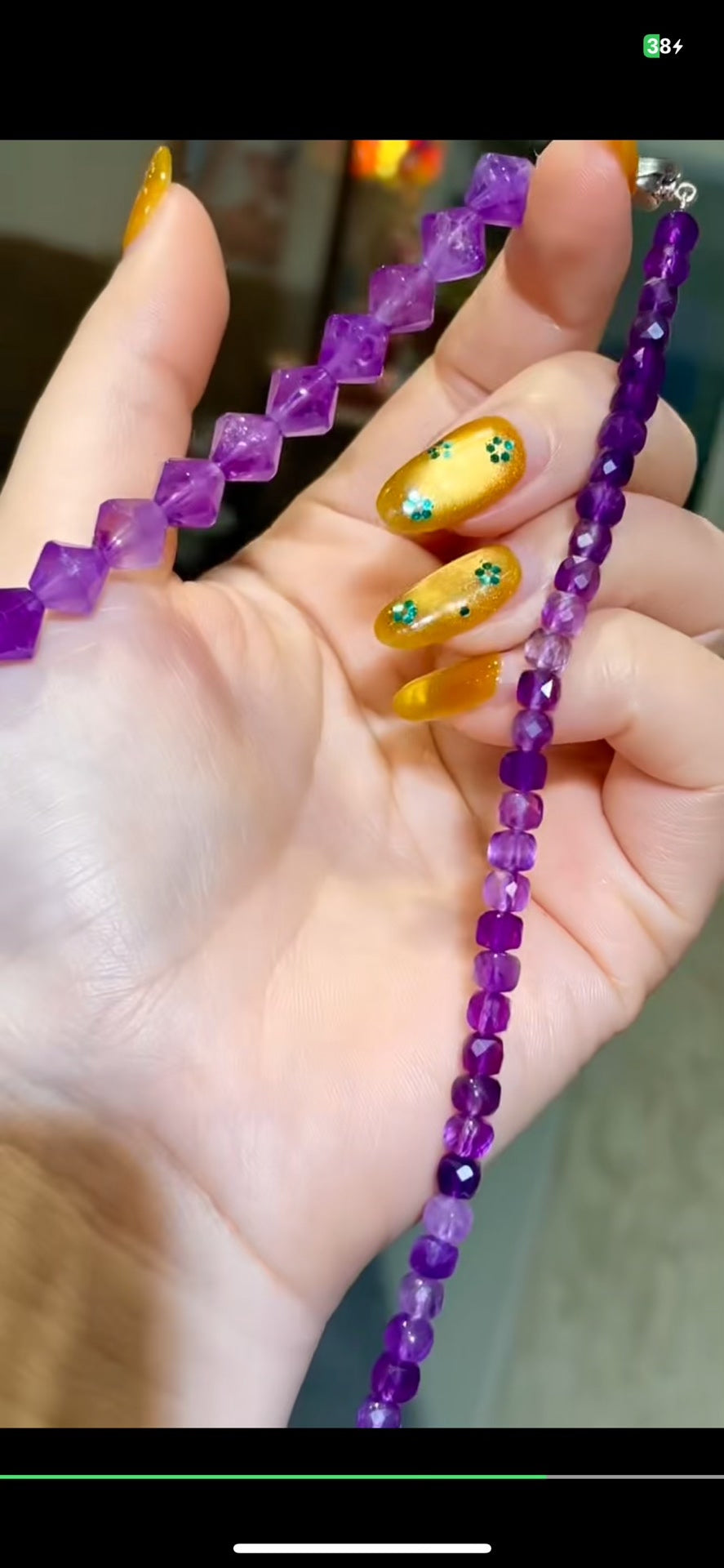 Amethyst Necklace with Freeform Crystal Centerpiece and Faceted Beads