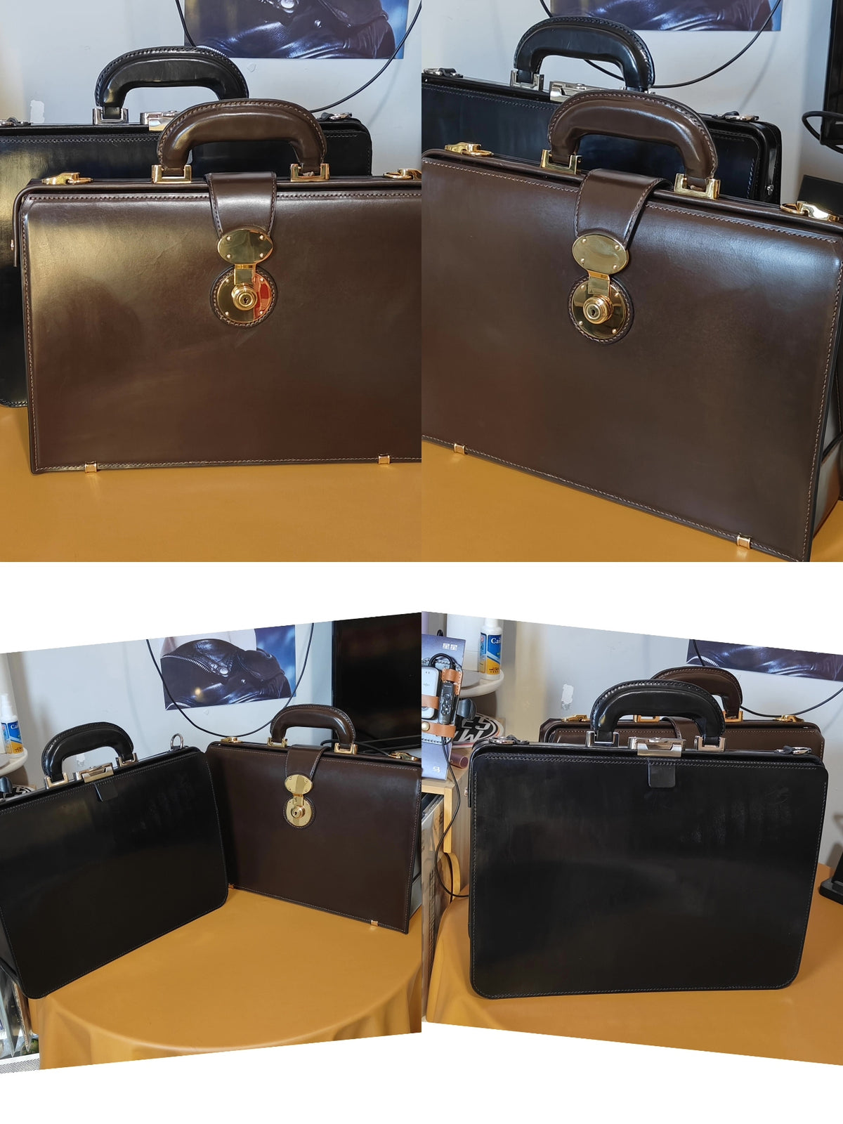 Vintage Brown Leather Dulles Briefcase