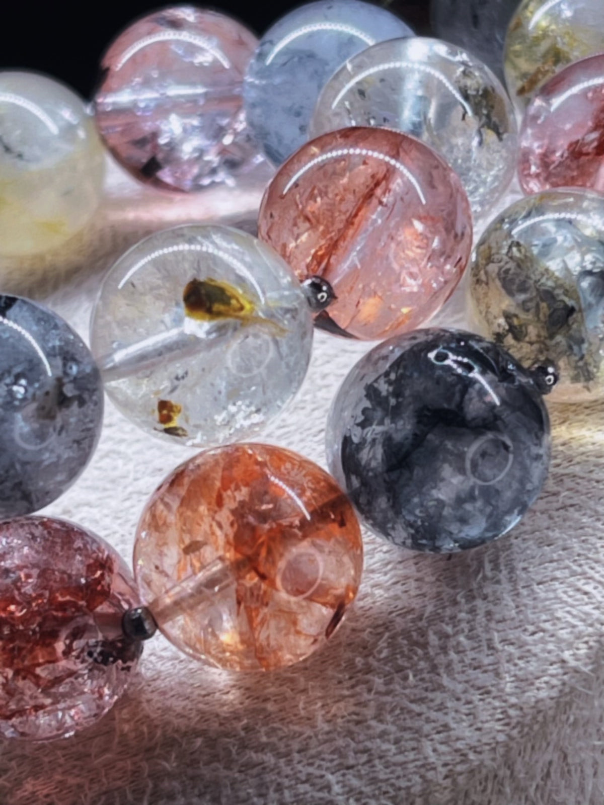 Crystal Beaded Necklace Natural Multicolor