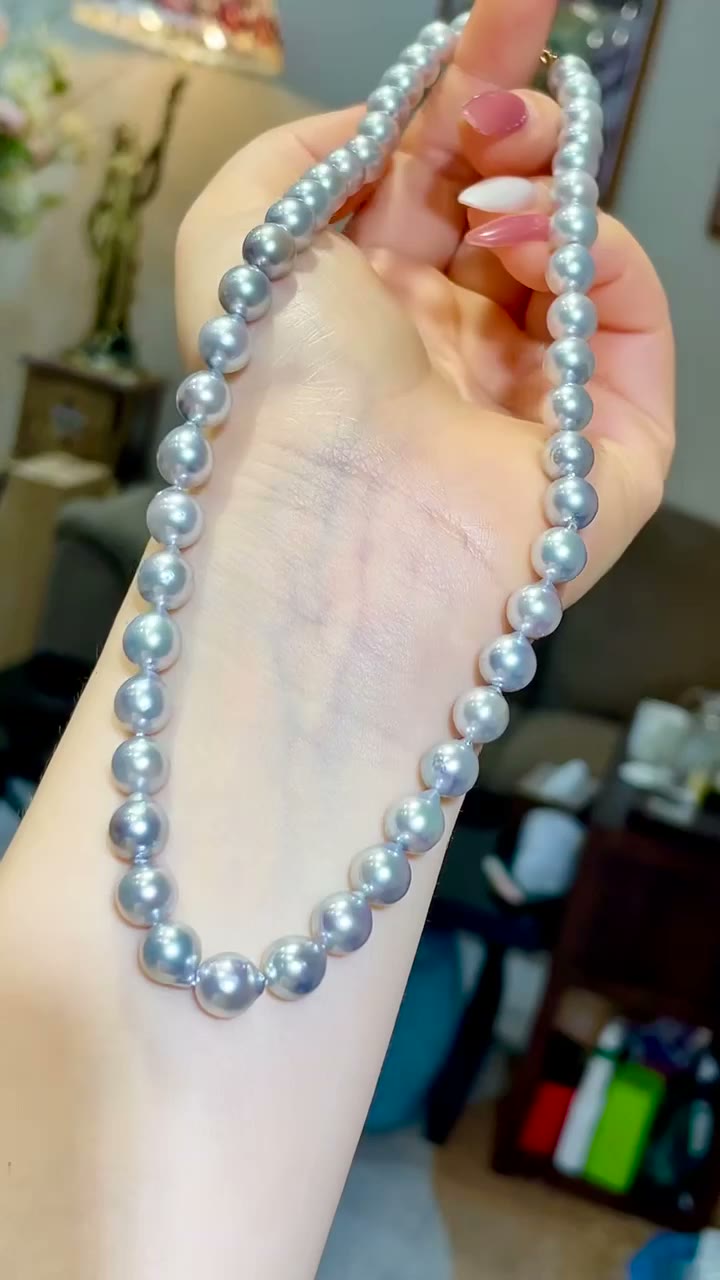 シルバーグレー真珠ネックレス 42cm