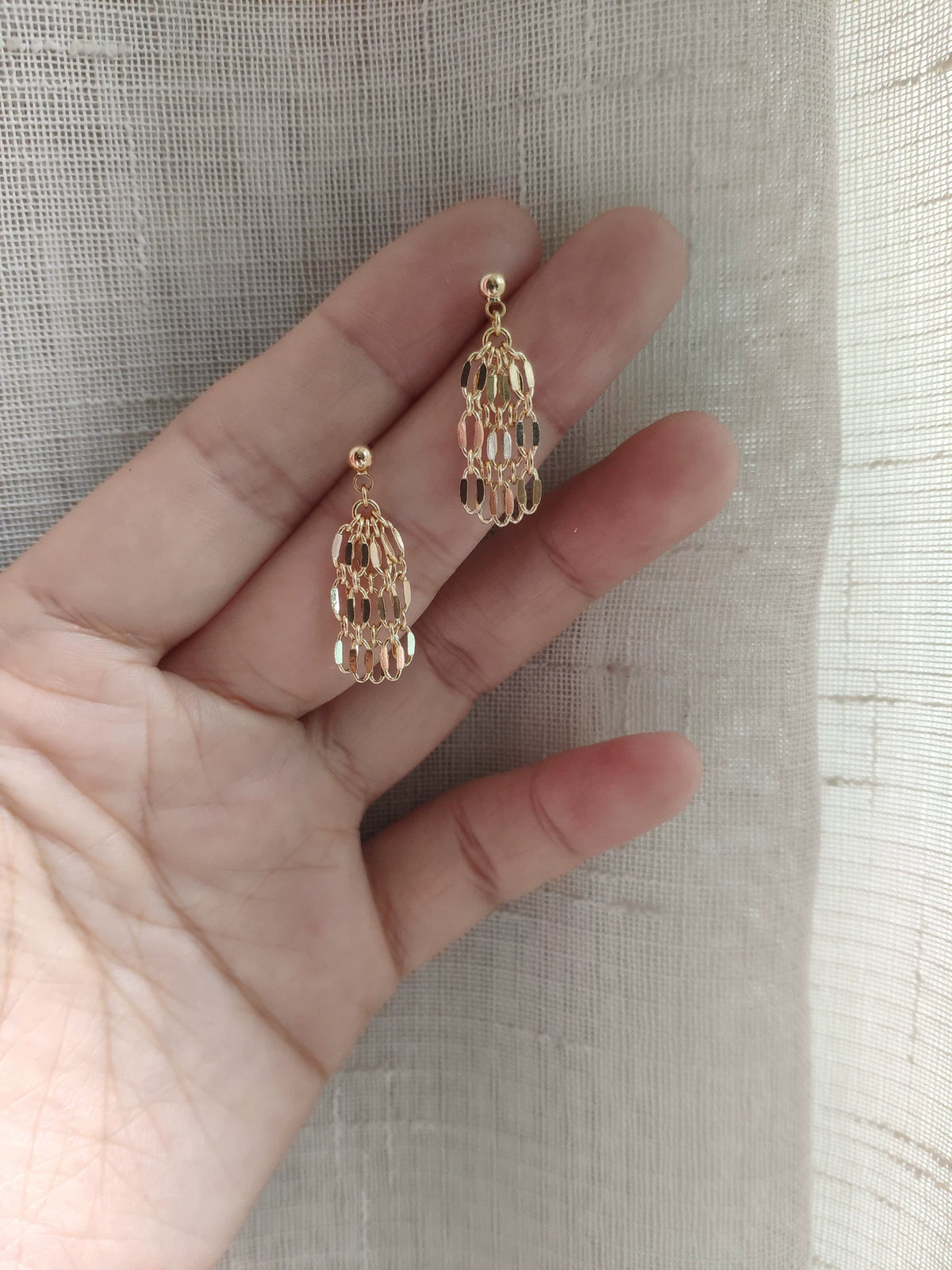 14K Gold Plated Sequin Tassel Earrings