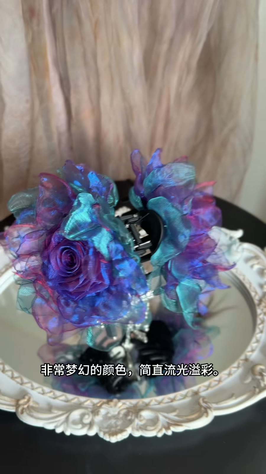 Handmade Fabric Rose Hair Clip