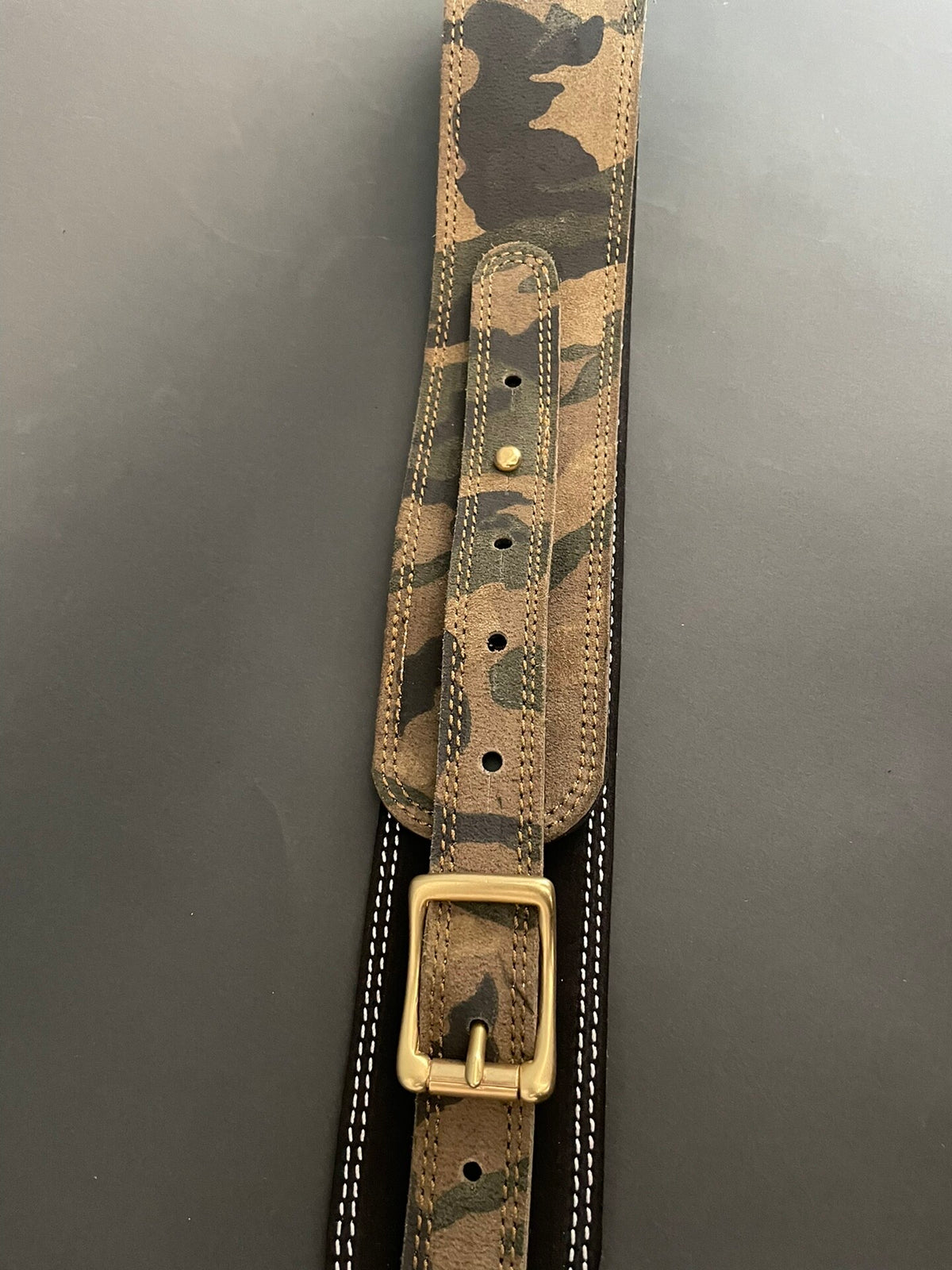 Handmade Italian Leather Camouflage Guitar and Bass Strap