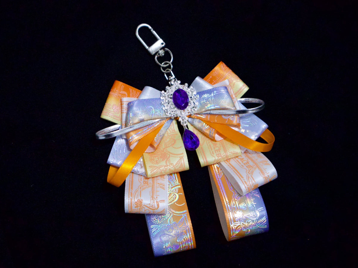 Bow Keychain with Gemstone Cabochon