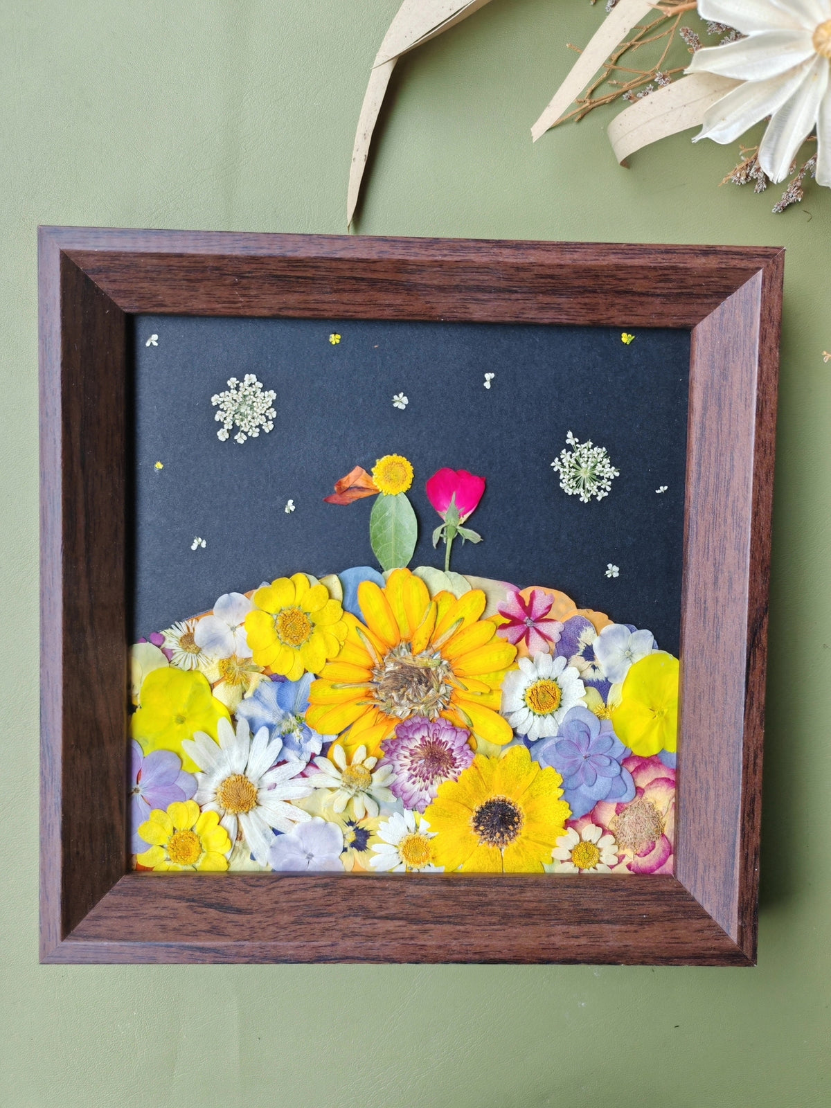 Cornice con fiori pressati Il Piccolo Principe 8 pollici