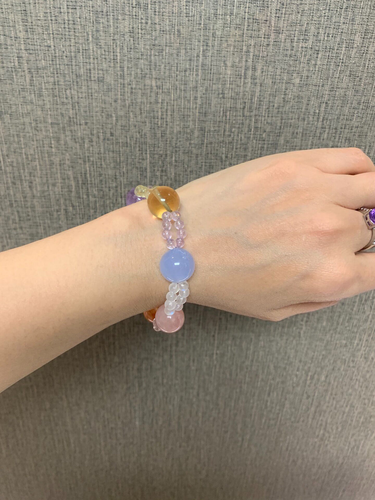 Bracciale di perle in cristallo multicolore Multi Treasure