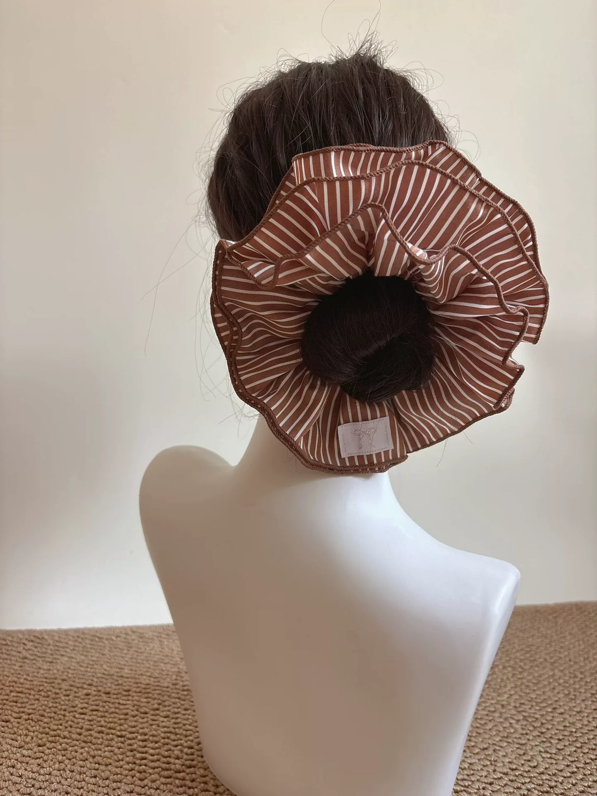 Four Layer Striped Oversized Hair Scrunchie
