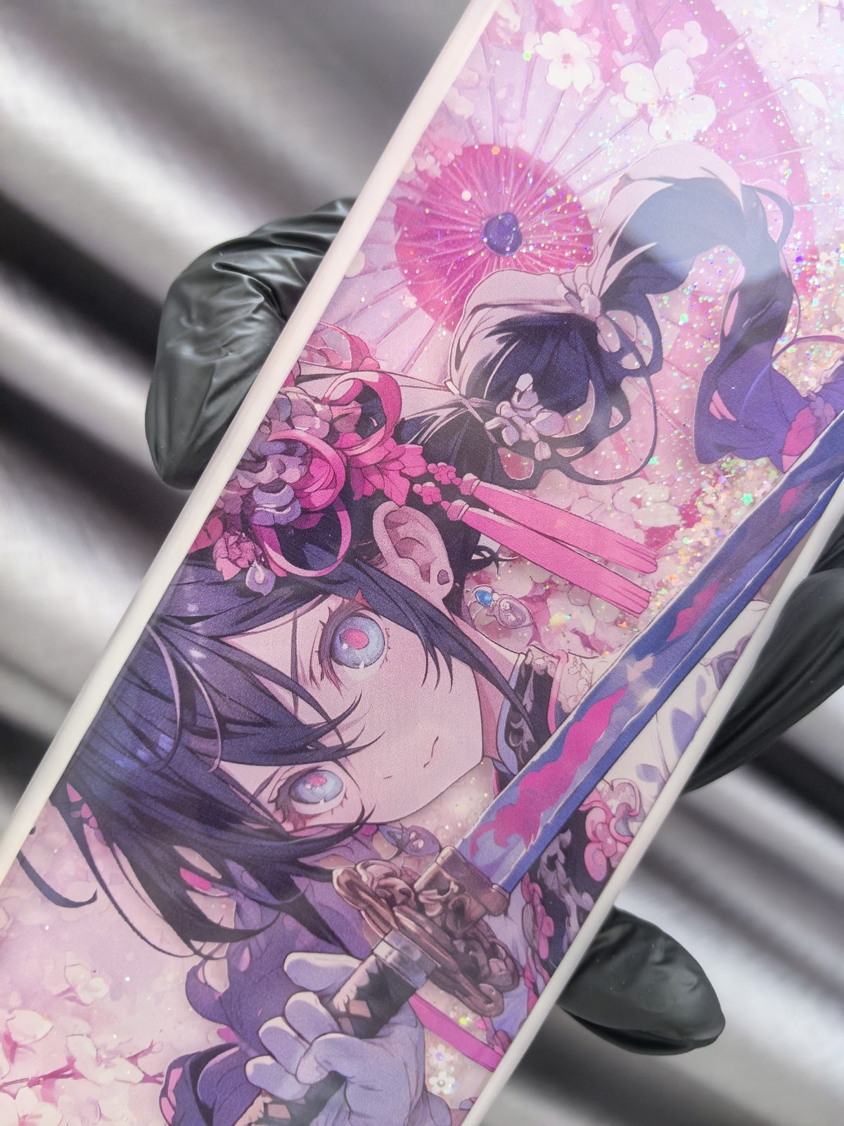Sakura Theme Liquid Glitter Keyboard Wrist Rest