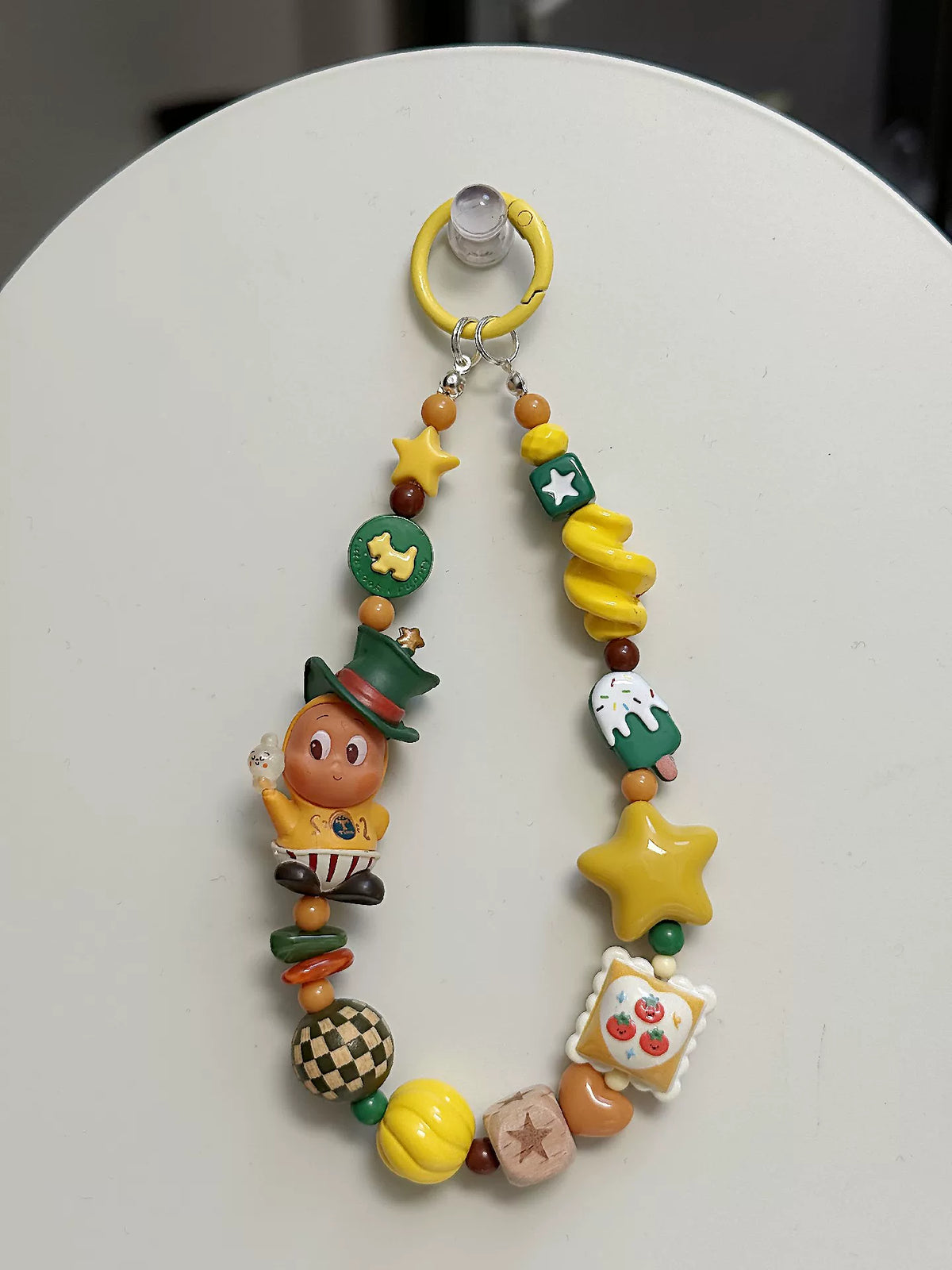 ハンドメイド ビーズ キャラ スマホストラップ キーホルダー