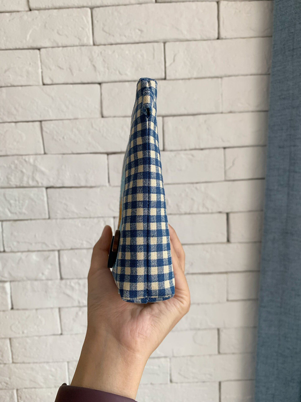 Handmade Checkered Fabric Coin Pouch
