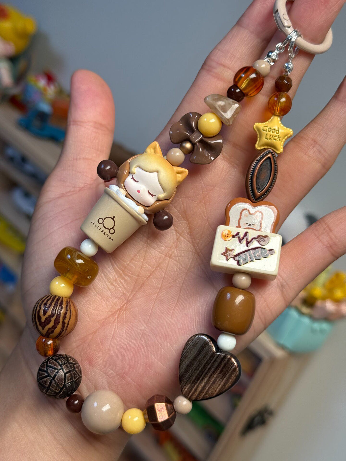 Skullpanda Beaded Phone Strap Bag Charm