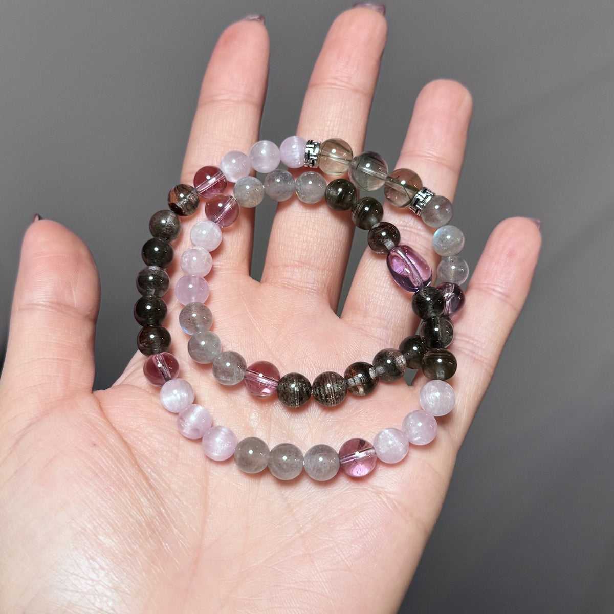 Bracciale a sfere in pietre dure miste 7-8 mm