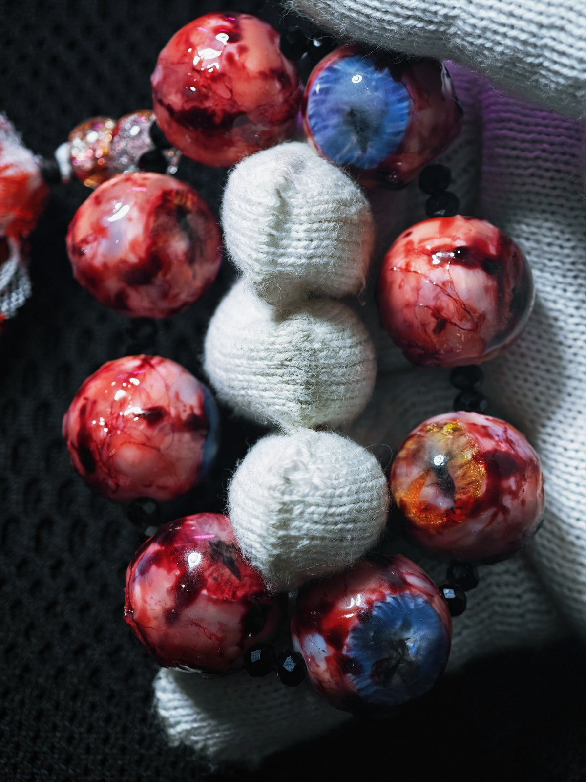 Cthulhu Crimson Texture Handmade Beaded Bracelet