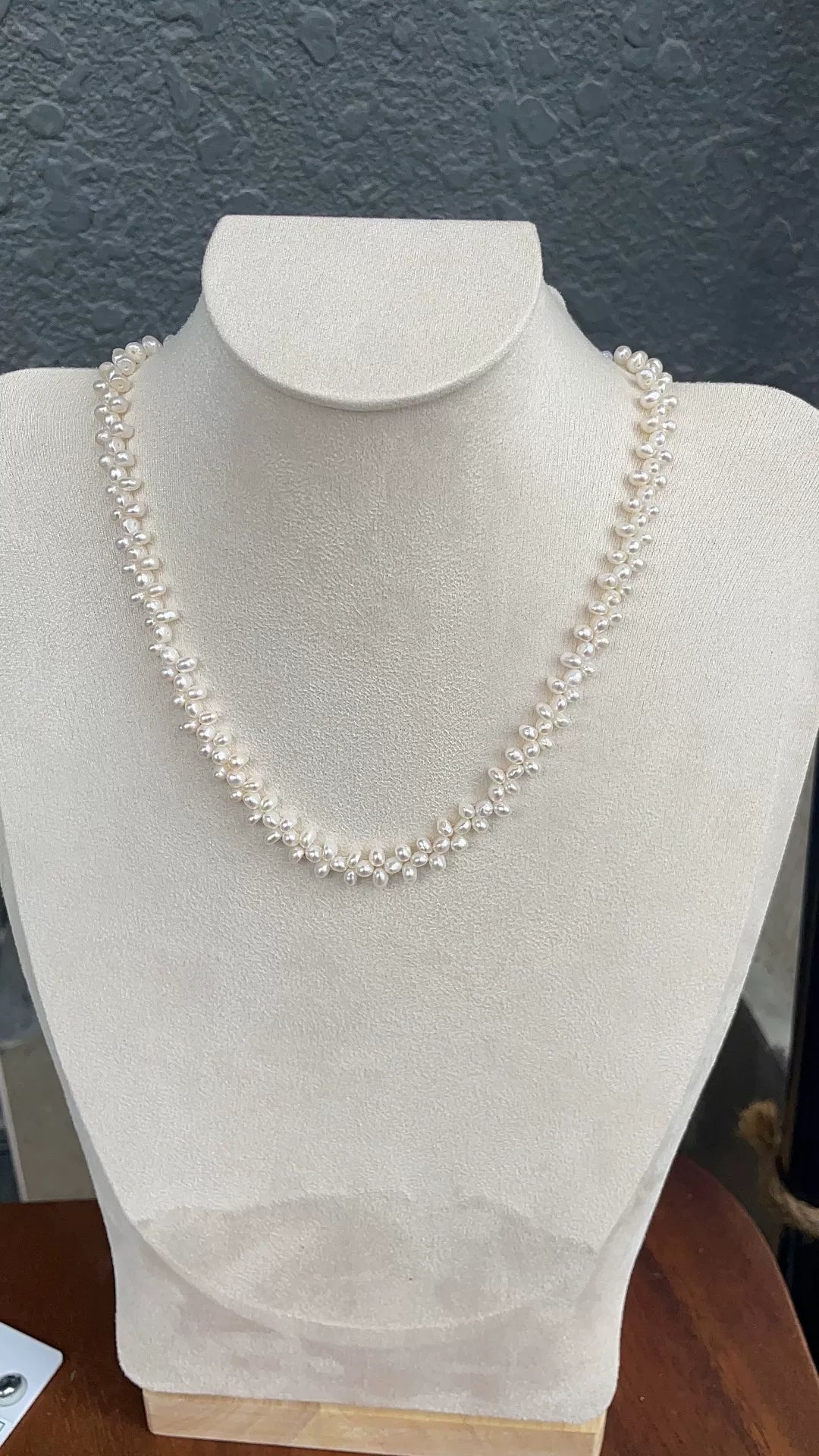 Handmade Double Strand Keshi Pearl Necklace