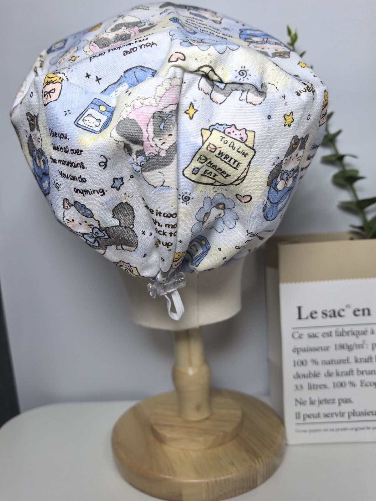 Lazy Flower Cat Cotton Canvas Cap