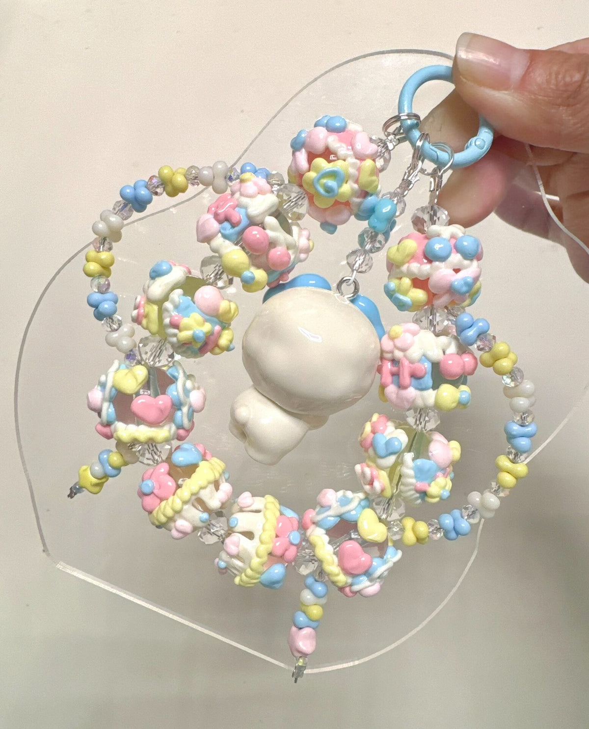 Moe Granule Pastel Beaded Phone Strap Charm