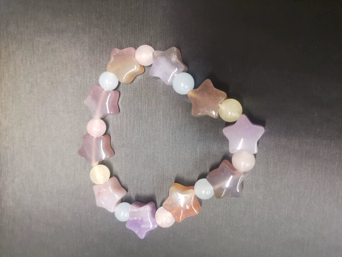 Jade Korallenstein Stern-Perlenarmband
