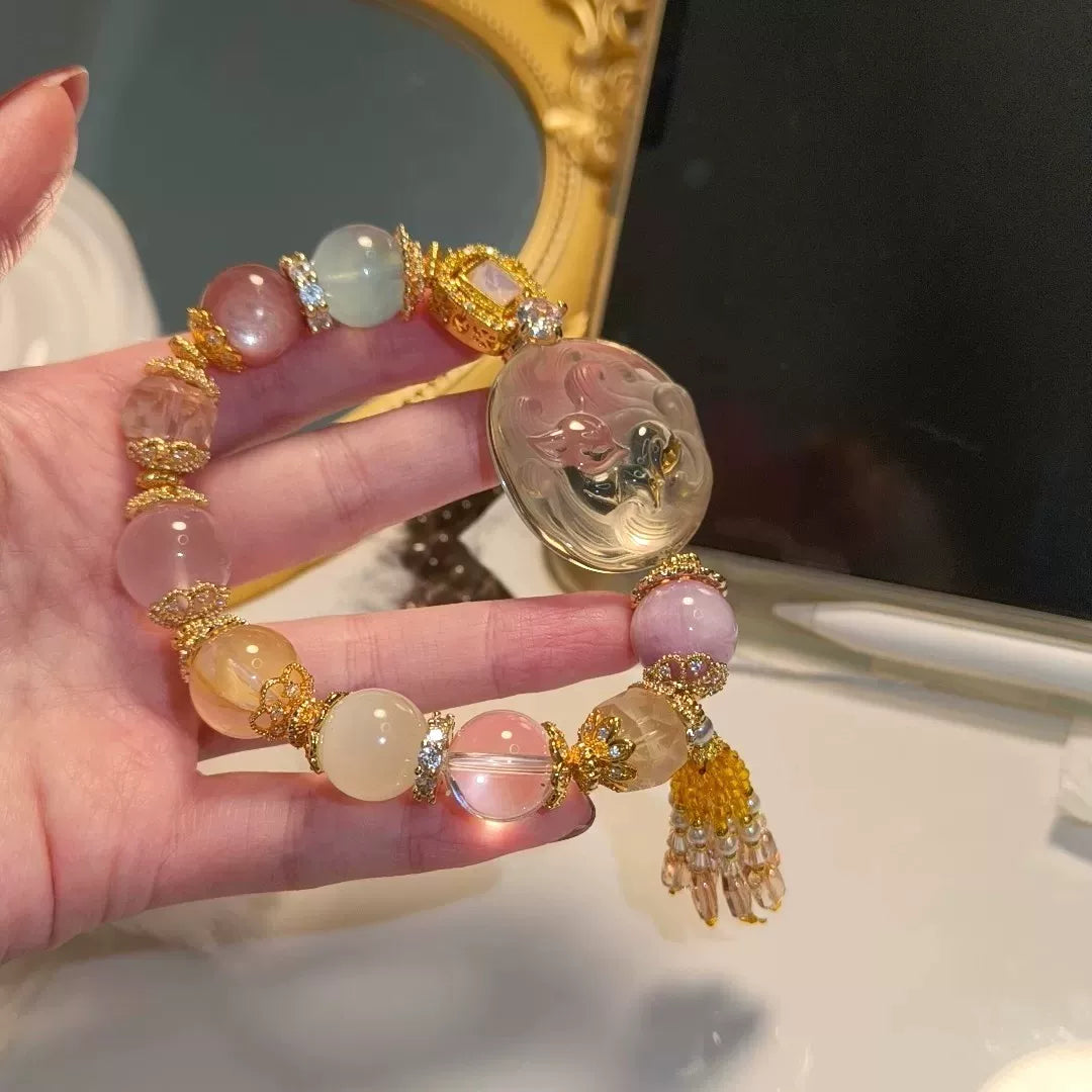 Gelber Quarz Fuchs Armband mit mehreren Edelsteinen