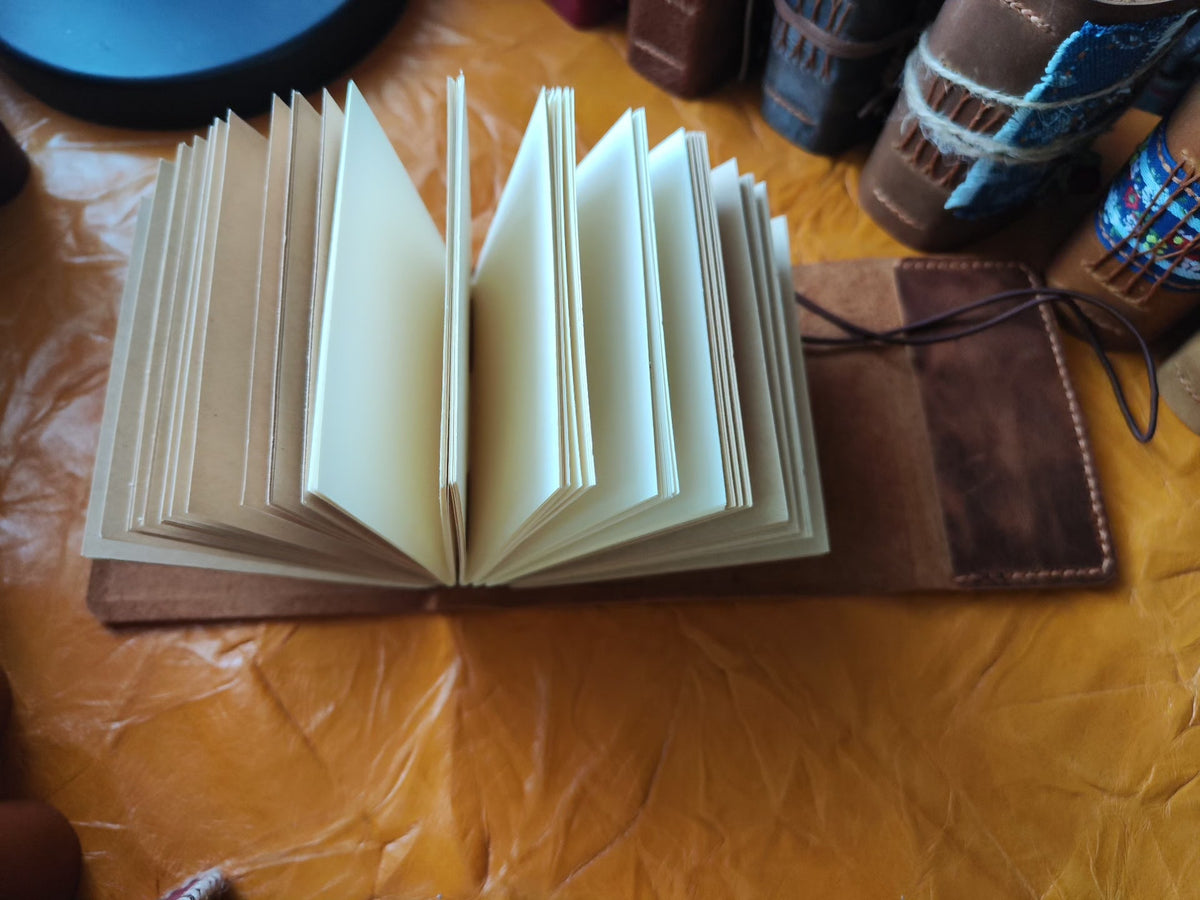 Handcrafted Leather Notebook with Kraft Paper Pages